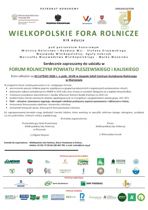 obrazek e{cqroszenie na Wielkopolskie Fora Rolnicze wiecej