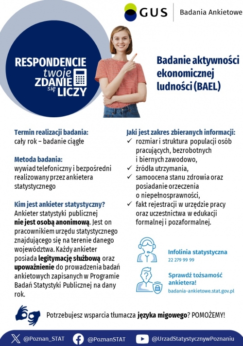 Zdjęcie do aktualności: Badanie aktywności ekonomicznej ludności (BEAL) wiecej
